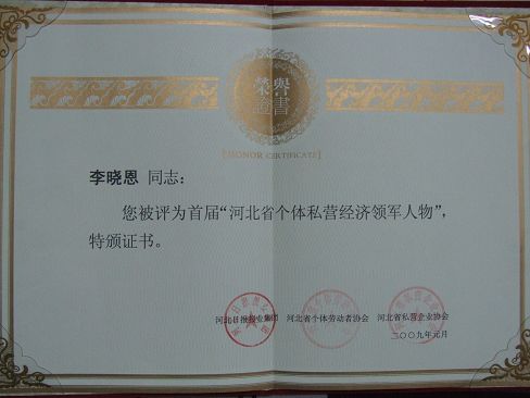 熱烈祝賀藥都集團(tuán)董事長(zhǎng)李曉恩被評(píng)為首屆河北省個(gè)體私營(yíng)經(jīng)濟(jì)領(lǐng)軍人物